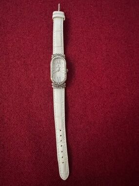Jimmy Crystal Velvet watch New York oval case  with rhinestone bezel/white band